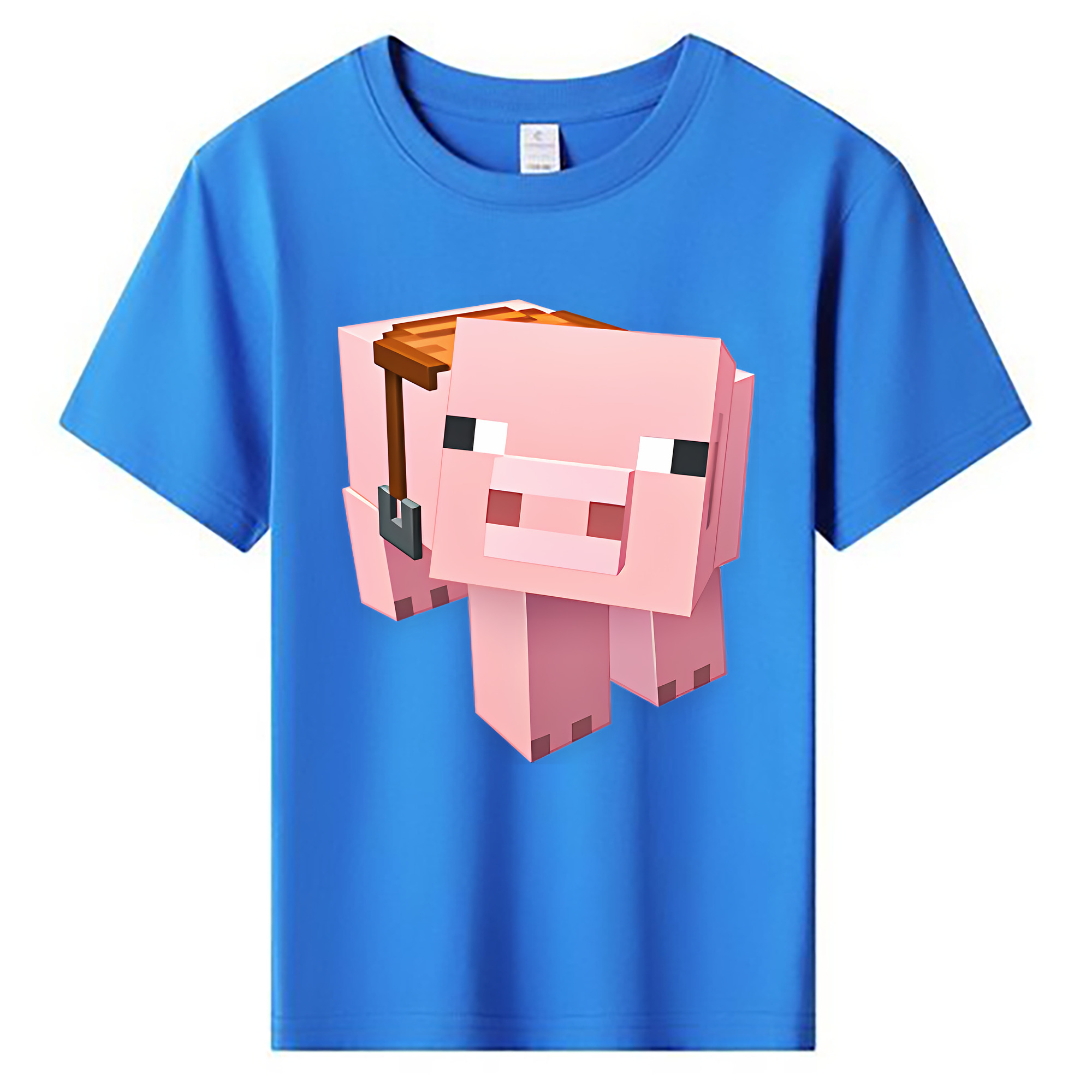 （画像用） マインクラフト ブロックの世界 Minecraft MC Block world 綿100％キッズTシャツ（フロントプリント）